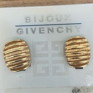 Vintage Givenchy Gold Plated Clip On Earrings